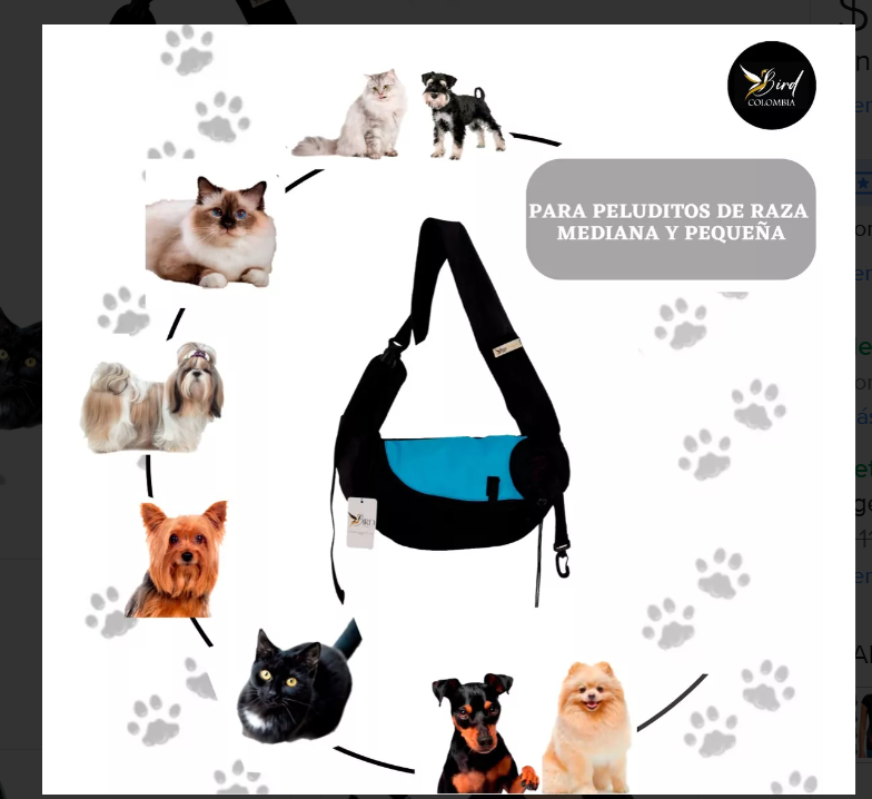 Vista 3 de Maleta Para Mascotas - Negro: Rojo